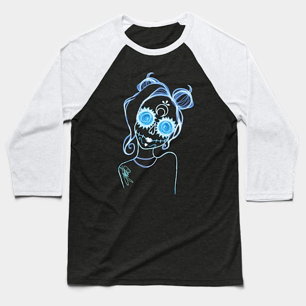 Sugar skull Baseball T-Shirt by Opalescents